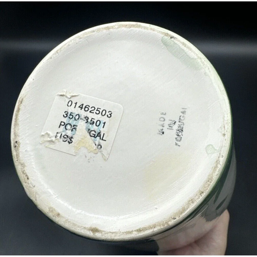 Pier‎ 1 Ceramic FLORAL Vase Made In Portugal White Pink Purple Yellow 11.5”